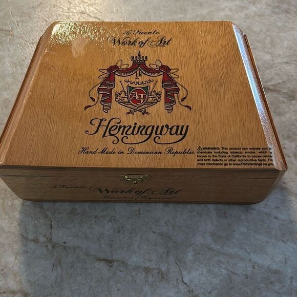 Hemingway Wooden Cigar Box - Picture 1 of 8